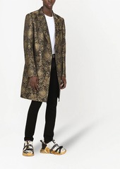 Dolce & Gabbana floral-jacquard lamé single-breasted coat