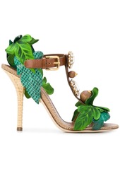 Dolce & Gabbana Keira leaf appliqué bejewelled sandals