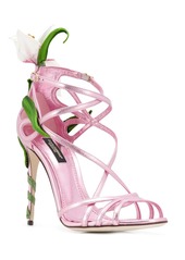 Dolce & Gabbana Kiera lily-embroidered sandals