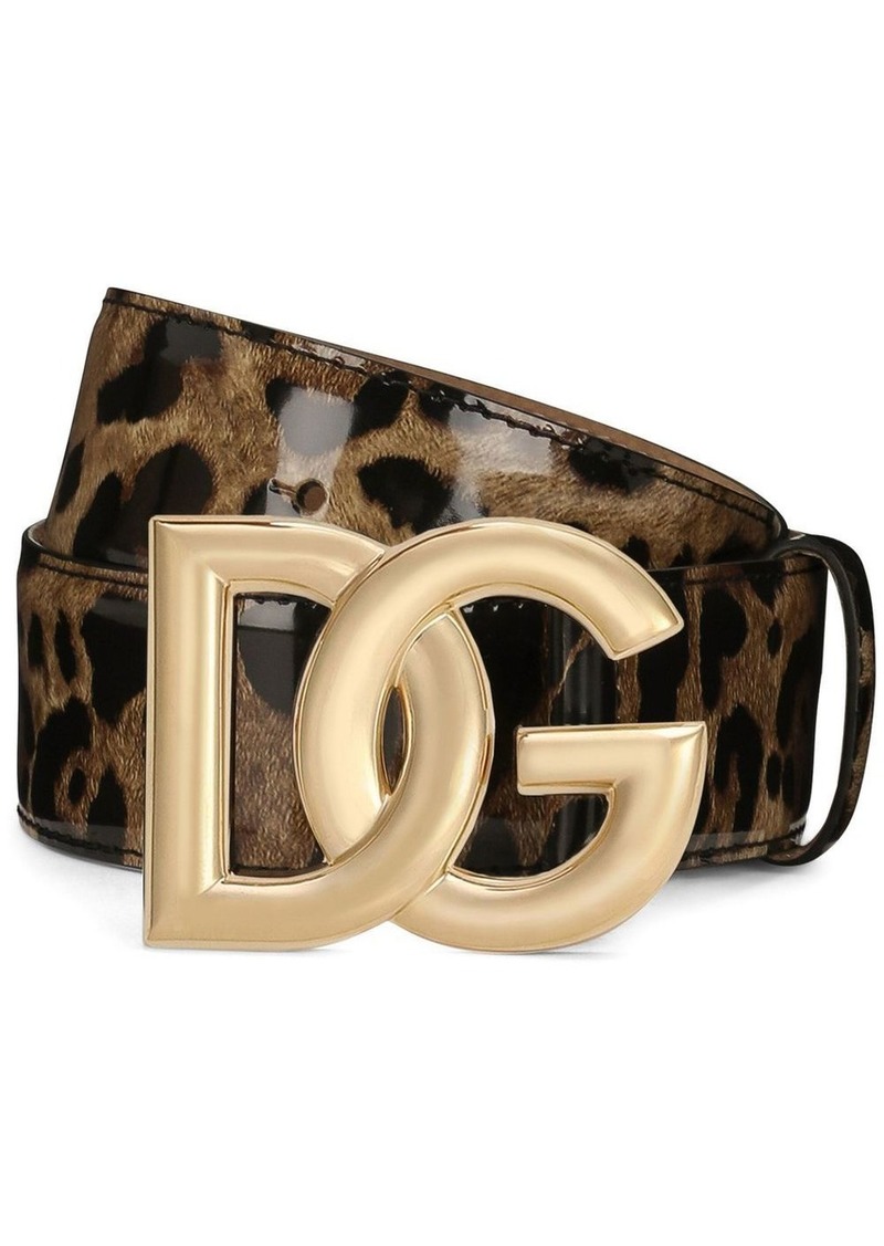 Dolce & Gabbana KIM DOLCE&GABBANA DG-logo leopard-print belt