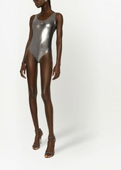 Dolce & Gabbana KIM DOLCE&GABBANA foiled-effect racer swimsuit