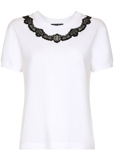 Dolce & Gabbana DG-logo lace-detail T-shirt