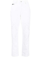 Dolce & Gabbana lace-detail straight-leg trousers