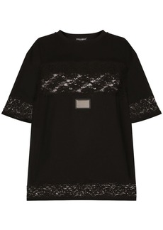 Dolce & Gabbana lace-embellished short-sleeve T-shirt