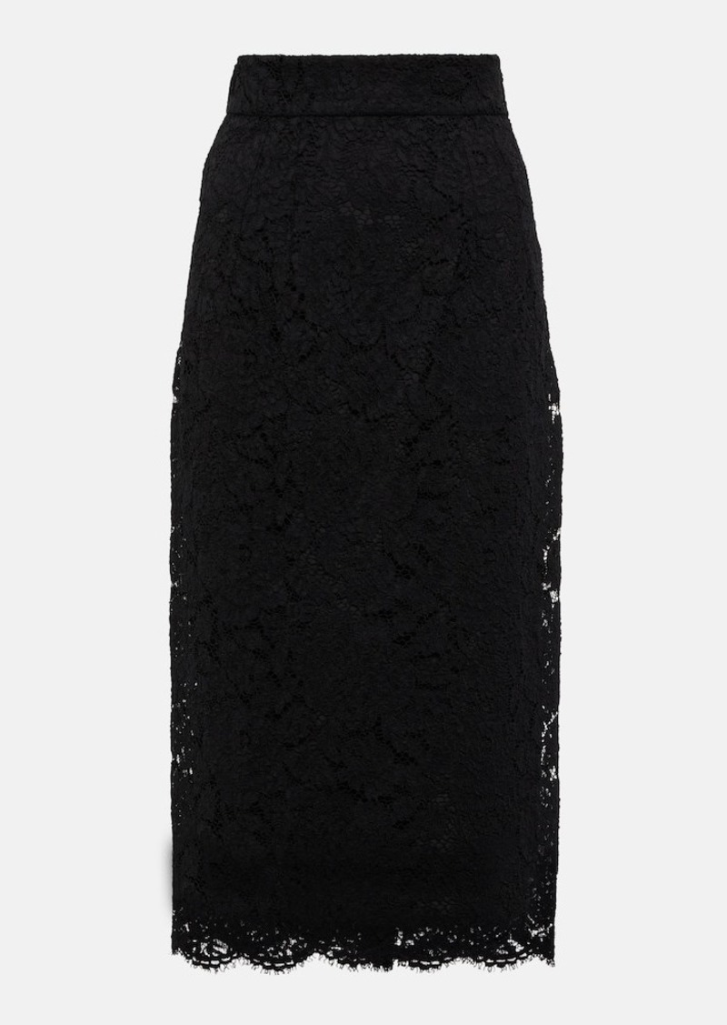 Dolce & Gabbana Lace high-rise midi skirt