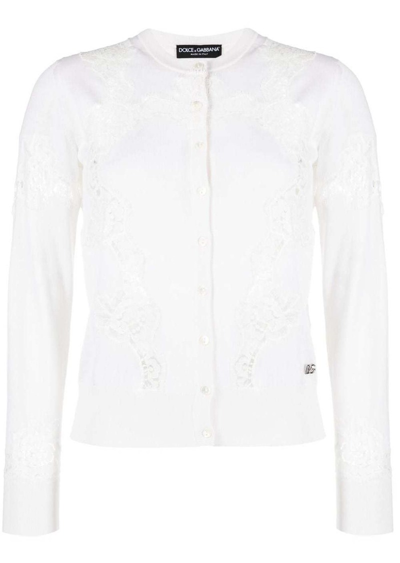 Dolce & Gabbana lace-inserts buttoned cardigan
