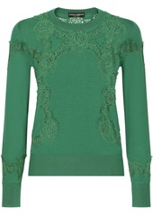 Dolce & Gabbana lace-detail cashmere-silk jumper