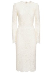 Dolce & Gabbana Lace Long Sleeve Midi Dress