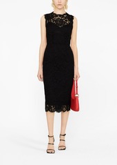 Dolce & Gabbana lace-overlay fitted sleeveless dress