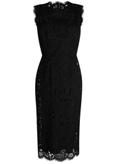 Dolce & Gabbana lace-overlay fitted sleeveless dress