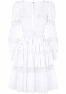 Dolce & Gabbana lace-panel long-sleeve dress