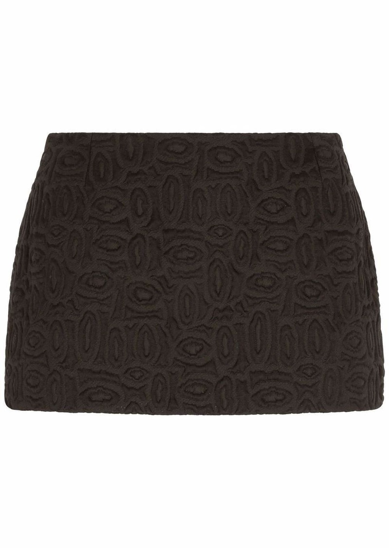 Dolce & Gabbana lace-trim jacquard miniskirt