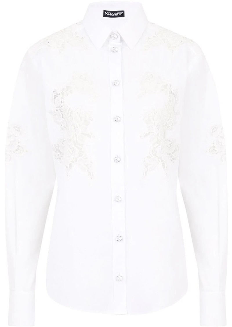 Dolce & Gabbana openwork poplin shirt