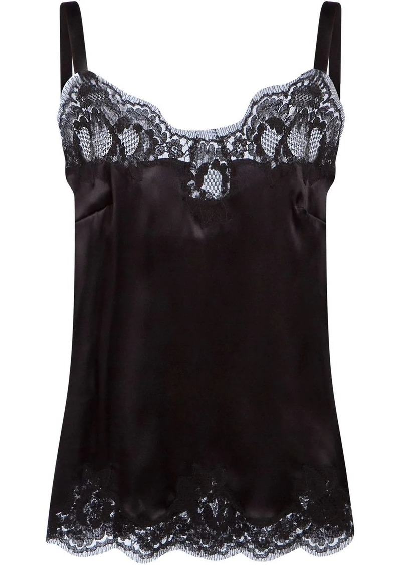 Dolce & Gabbana lace-detail satin camisole top