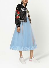 Dolce & Gabbana lace-trim flared midi skirt