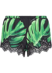 Dolce & Gabbana lace-trim philodendron shorts