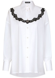 Dolce & Gabbana lace-insert poplin shirt