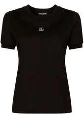 Dolce & Gabbana DG-logo lace-trim T-shirt