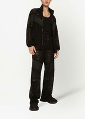 Dolce & Gabbana cordonetto-lace zip-up sweatshirt