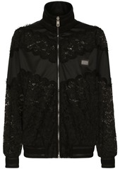 Dolce & Gabbana cordonetto-lace zip-up sweatshirt