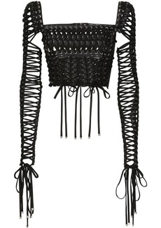 Dolce & Gabbana lace-up detailed bustier blouse