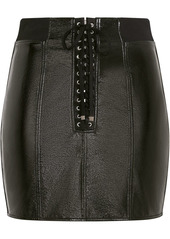 Dolce & Gabbana eyelet-detail coated miniskirt