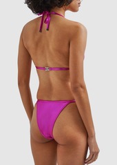 Dolce & Gabbana Laminated Jersey Triangle Bikini Set