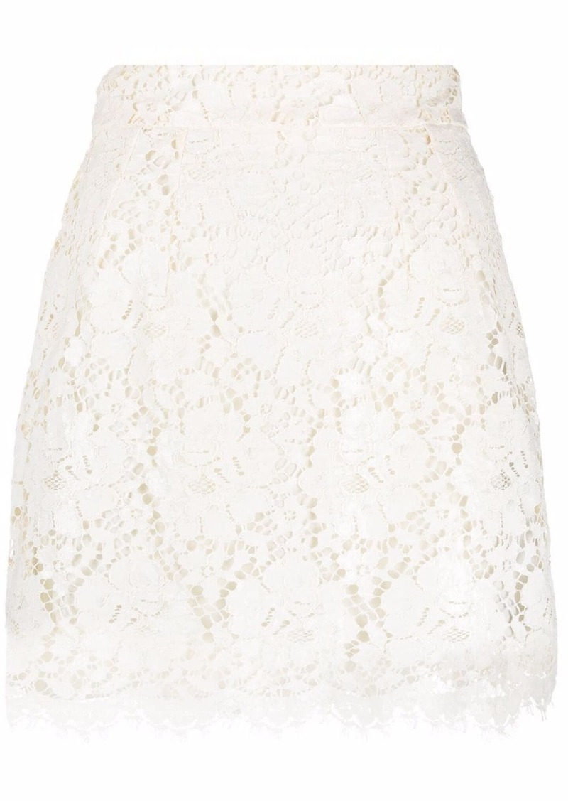 Dolce & Gabbana laminated lace mini skirt