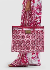 Dolce & Gabbana Large Azulejos Canvas Tote Bag