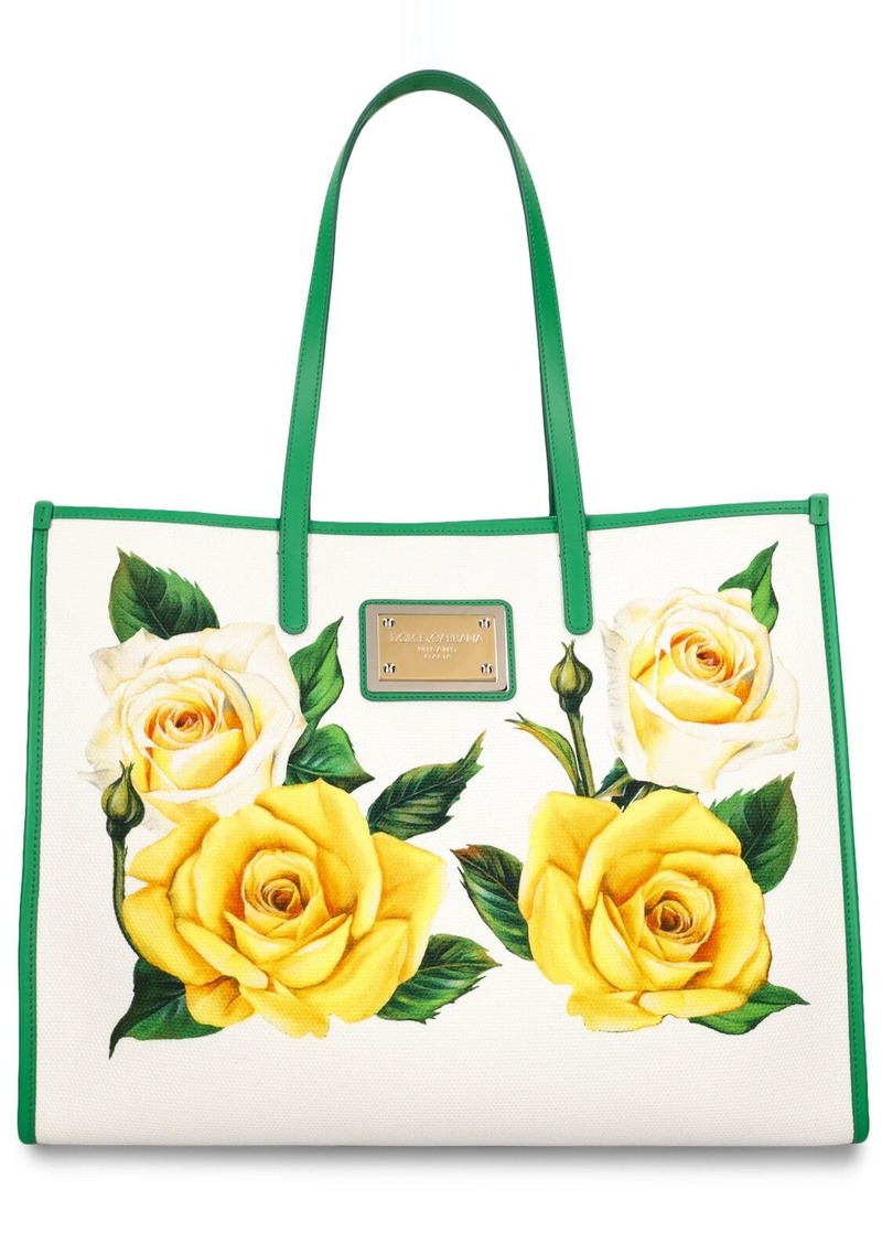 Dolce & Gabbana Large Printed Canvas Shopping Bag