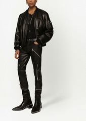 Dolce & Gabbana logo-tag leather jacket