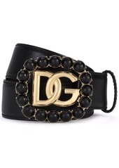 Dolce & Gabbana leather DG-logo buckle belt