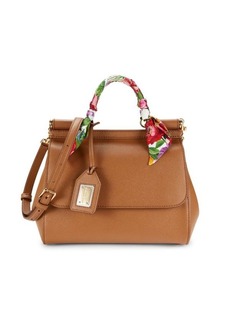 Dolce & Gabbana Leather Scarf Top Handle Bag