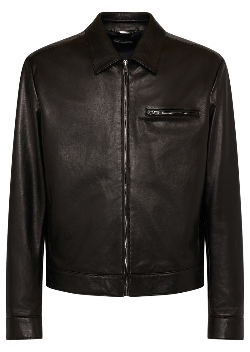 Dolce & Gabbana Leather Zip Jacket