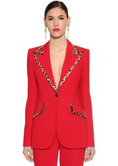 Dolce & Gabbana Leopard Details Wool Blazer