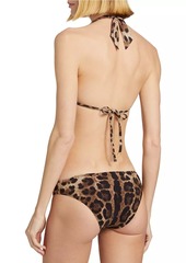 Dolce & Gabbana Leopard Halter Bikini Top