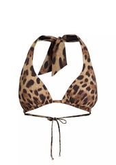 Dolce & Gabbana Leopard Halter Bikini Top