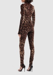 Dolce & Gabbana Leopard Jacquard Chenille Jumpsuit