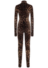 Dolce & Gabbana Leopard Jacquard Chenille Jumpsuit