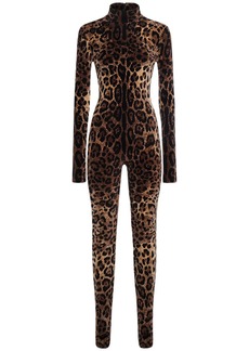 Dolce & Gabbana Leopard Jacquard Chenille Jumpsuit