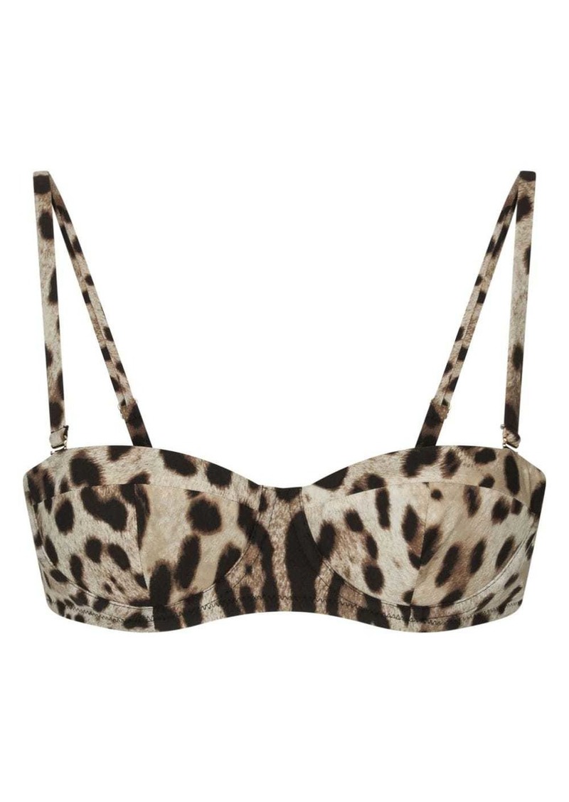 Dolce & Gabbana leopard-print balconette bikini top