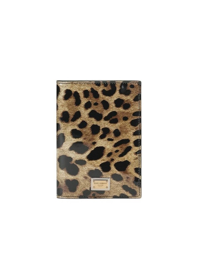 Dolce & Gabbana leopard-print leather passport holder