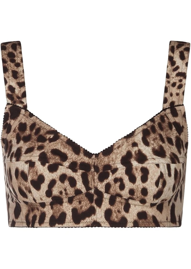 Dolce & Gabbana leopard-print bustier top