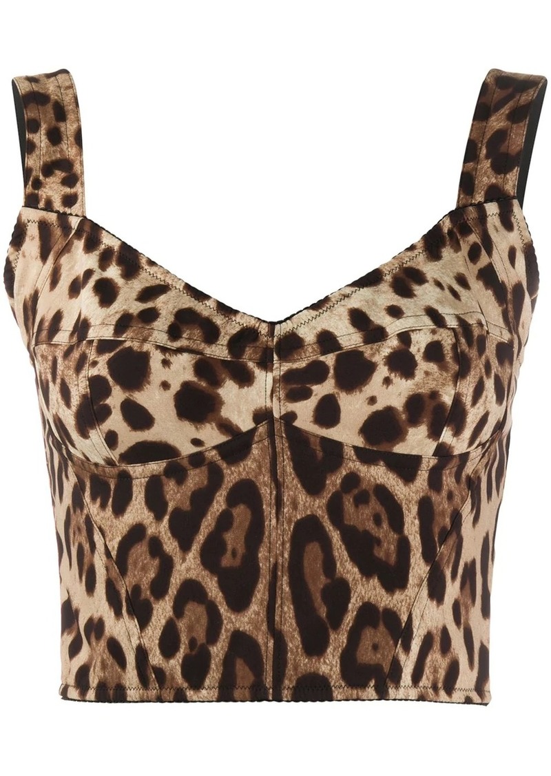 Dolce & Gabbana leopard-print bustier top