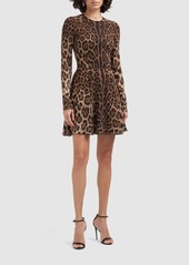 Dolce & Gabbana Leopard Print Cady Mini Dress