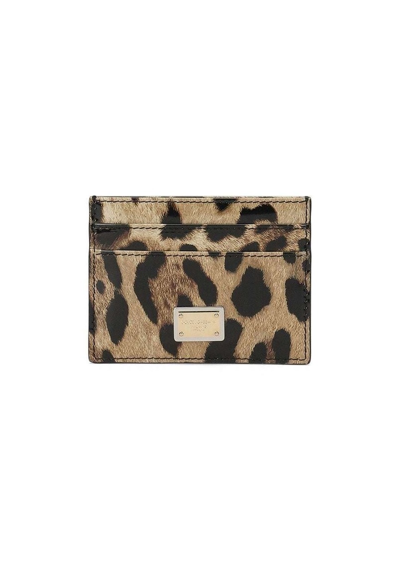 Dolce & Gabbana leopard-print leather card holder