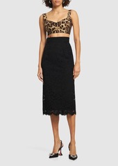 Dolce & Gabbana Leopard Print Charmeuse Crop Top