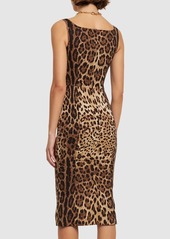 Dolce & Gabbana Leopard Print Charmeuse Midi Dress