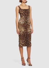 Dolce & Gabbana Leopard Print Charmeuse Midi Dress