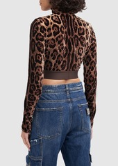 Dolce & Gabbana Leopard Print Chenille Crop Top
